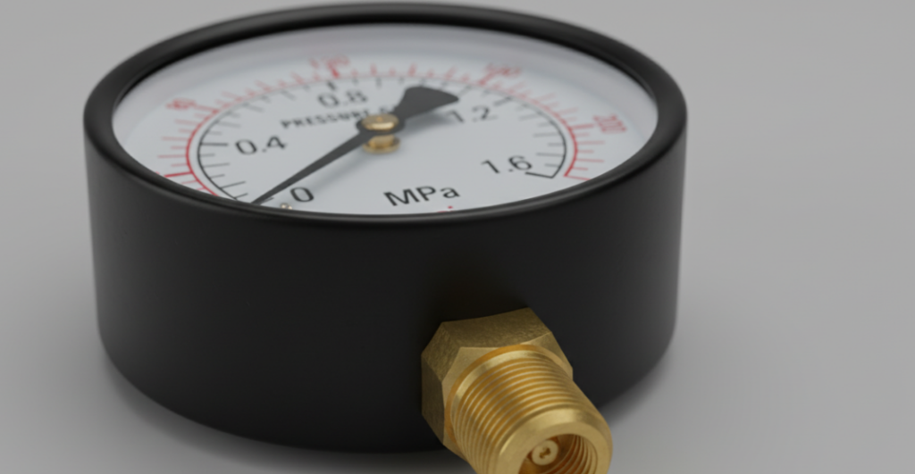 Close-up of pressure gauge
