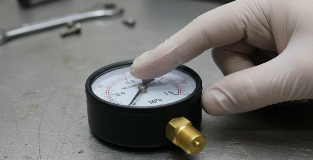 Adjusting the pressure gauge