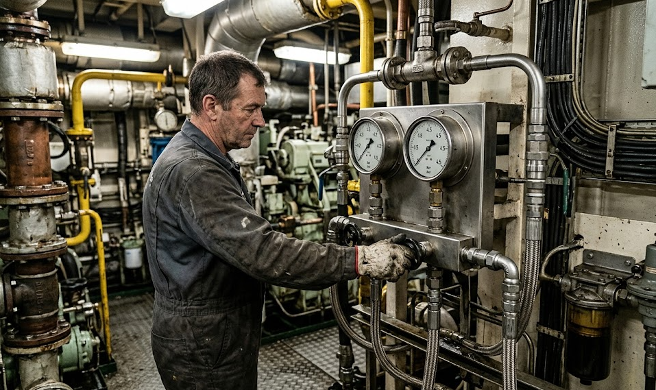 Marine fuel pressure gauge Applicable Crowd