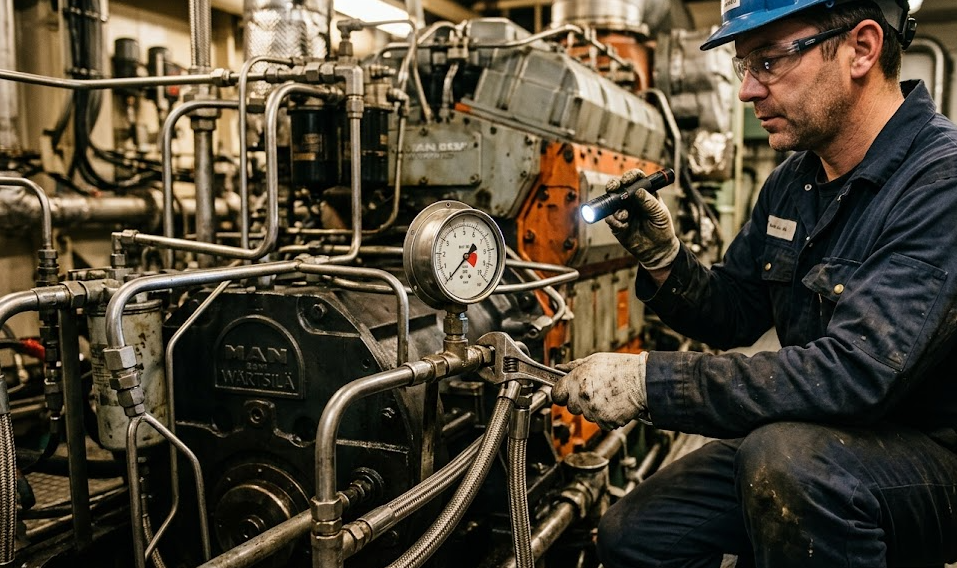 Marine fuel pressure gauge Applicable Crowd