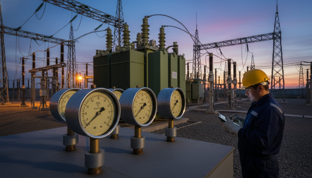 Oil filled pressure gauges for people