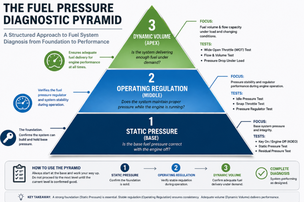 Fuel Pressure Gauge Diagnostic Pyramid