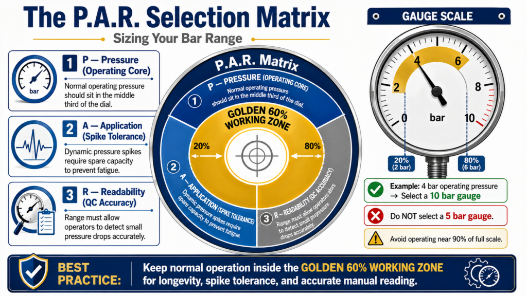 An Original Infographic Featuring A Bullseye Structure That Visualizes The Logic Of The P.A.R. Selection Matrix, With The "Golden 60% Work Zone" At The Center.