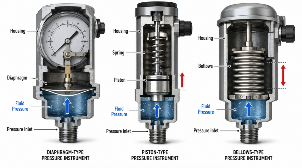 Three kinds of pressure instrument technology diagram