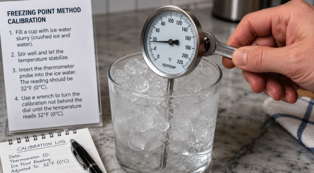 Freezing point calibration operation demonstration