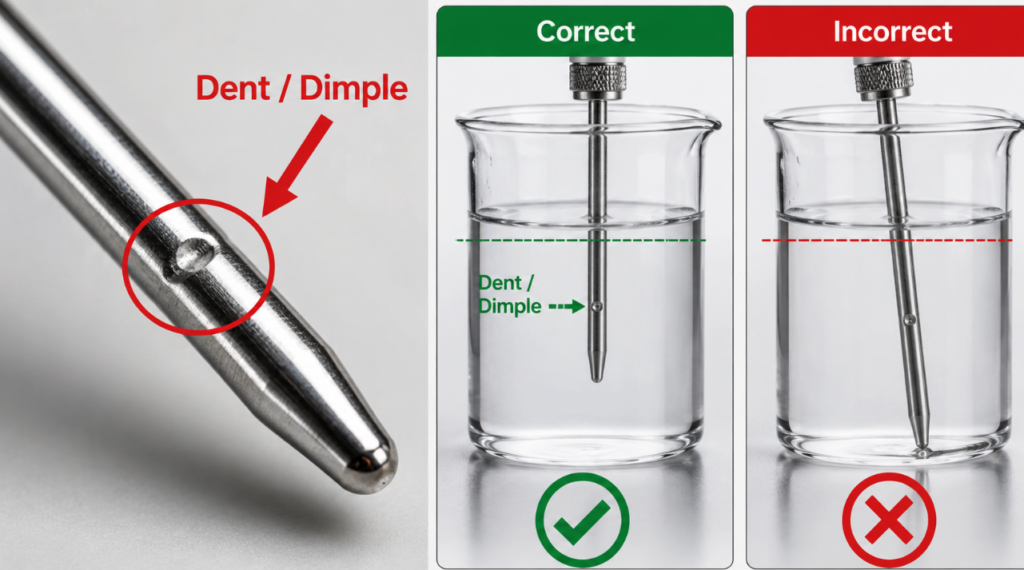 Diagram Demonstrating the Use of the Temperature Probe