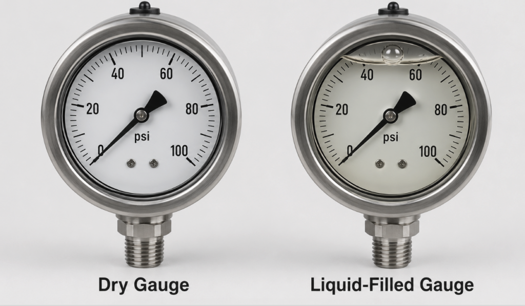 Comparison between dry-dial and liquid-filled meters